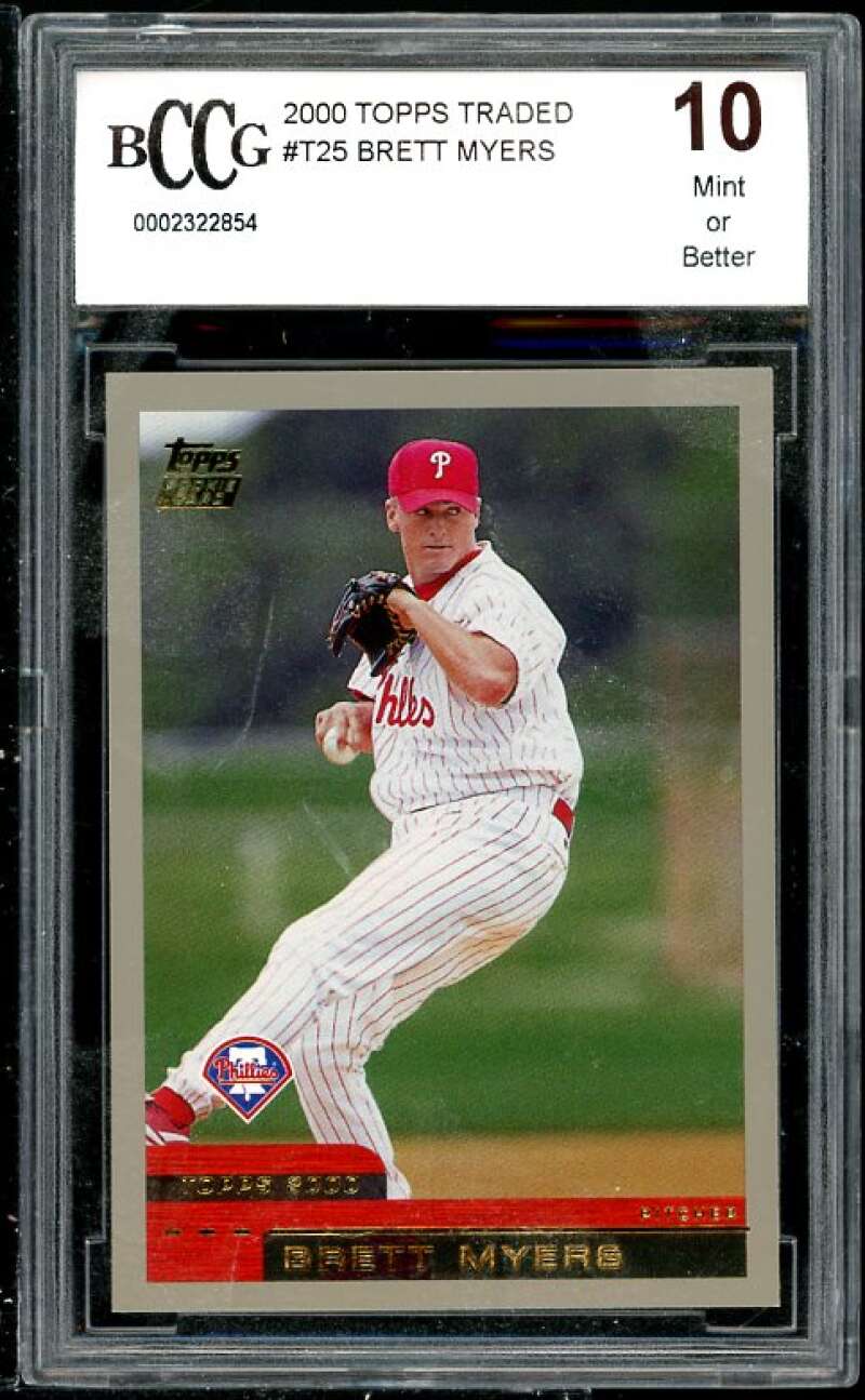 Brett Myers Rookie Card 2000 Topps Traded #T25 BGS BCCG 10 (Read Description) Image 1