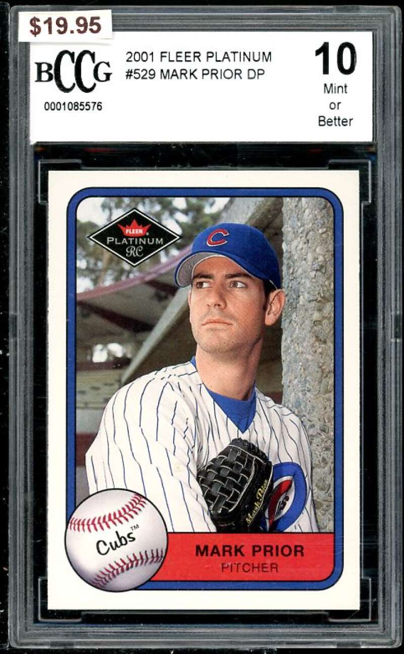 Mark Prior Rookie Card 2001 Fleer Platinum #529 BGS BCCG 10 (Read Description) Image 1