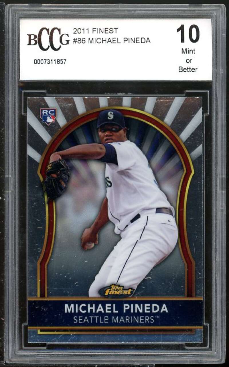 Michael Pineda Rookie Card 2011 Finest #86 BGS BCCG 10 (Read Description) Image 1