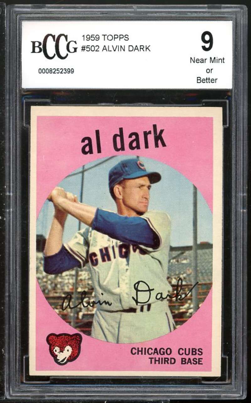 Al Dark Card 1959 Topps #502 BGS BCCG 9 (Read Description) Image 1