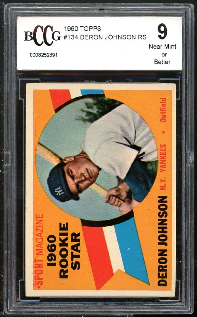 Deron Johnson Rookie Card 1960 Topps #134 BGS BCCG 9 (Read Description) Image 1