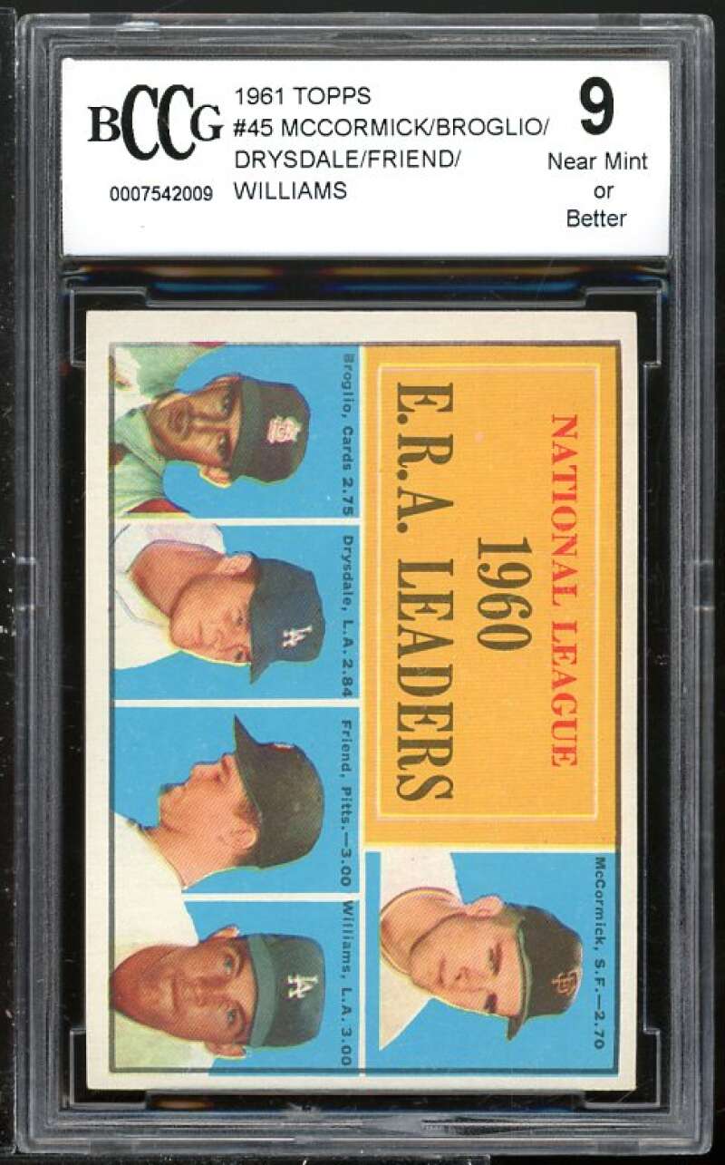 Mccormick/Friend/Williams/Drysdale Leader Card BGS BCCG 9 (Read Description) Image 1