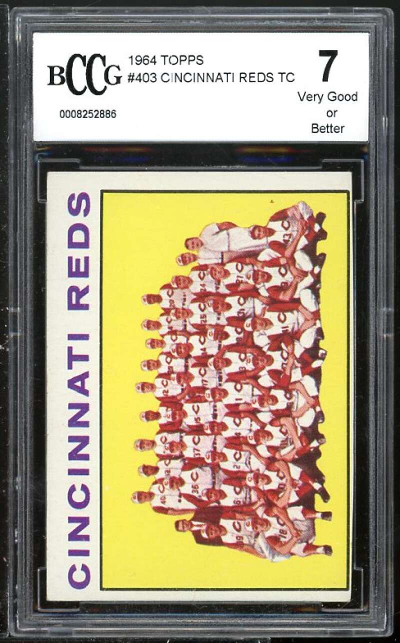 Cincinnati Reds Team Card 1964 Topps #403 BGS BCCG 7 (Read Description) Image 1