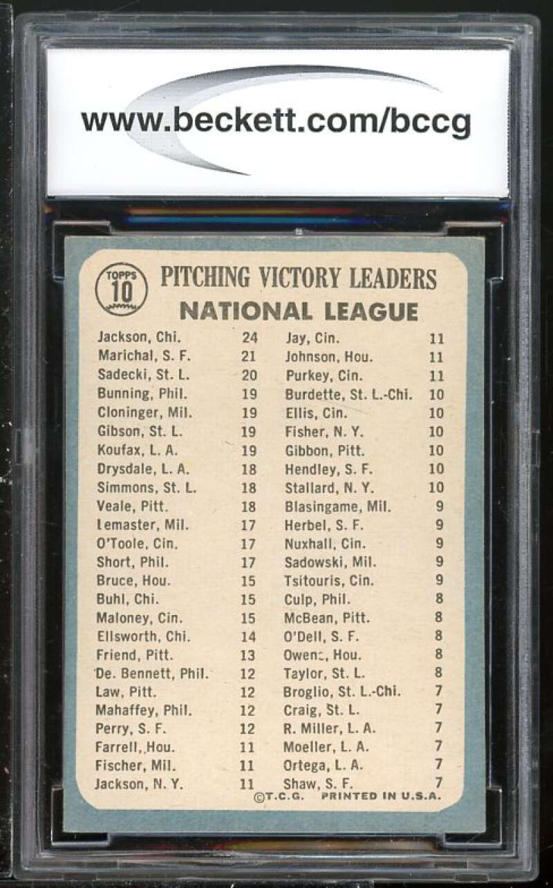 Jackson/Sadecki/Juan Marichal Leader Card #10 BGS BCCG 7 (Read Description) Image 2