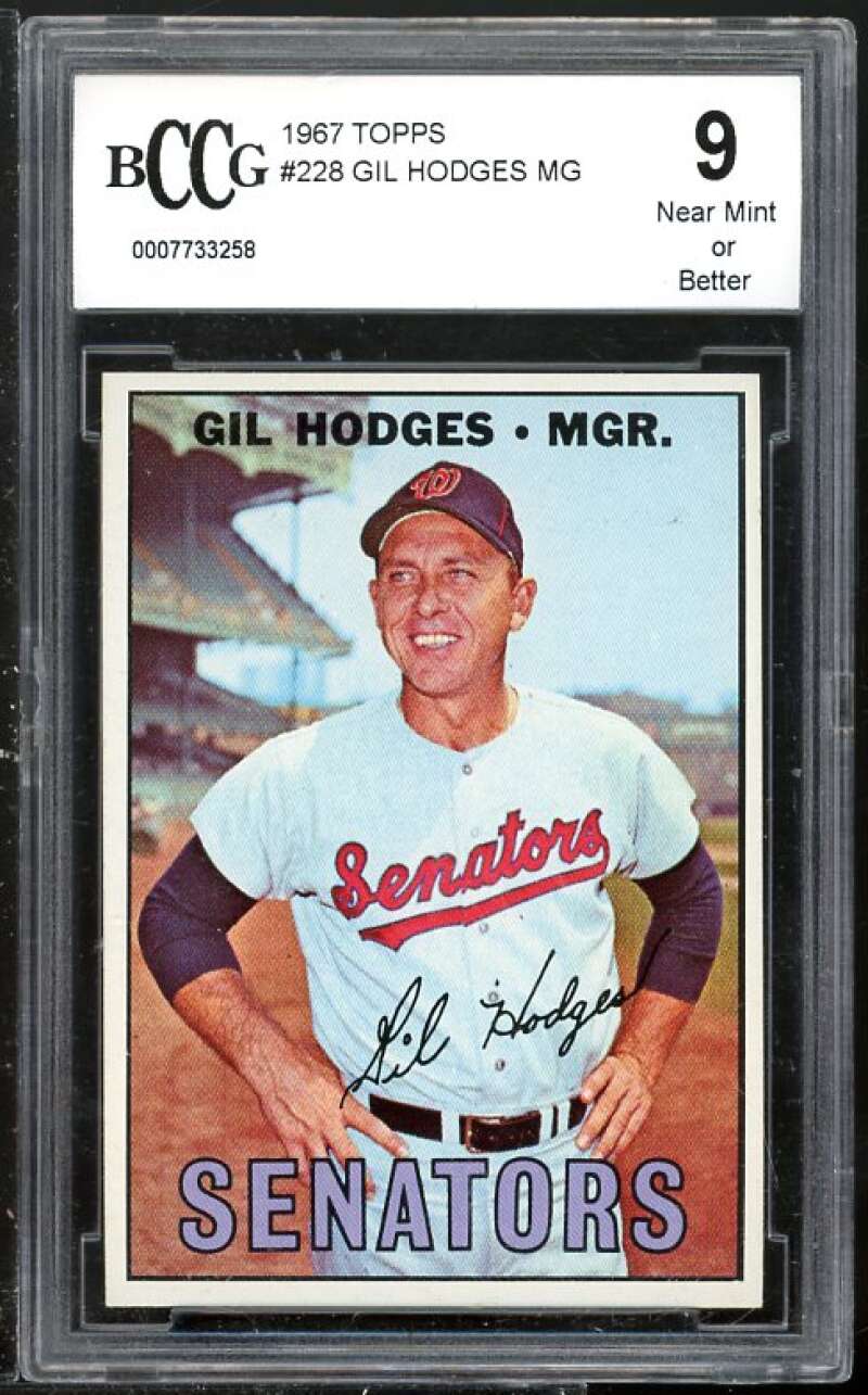 Gil Hodges Card 1967 Topps #228 BGS BCCG 9 (Read Description) Image 1