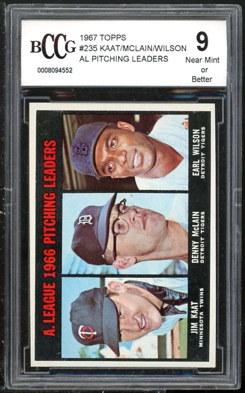 Mclain/WIlson/Jim Kaat Leader Card #235 BGS BCCG 9 (Read Description) Image 1