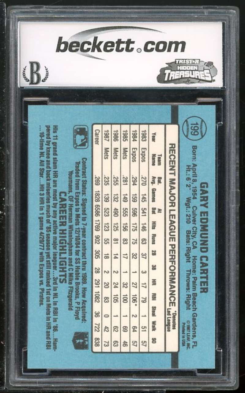 Gary Carter Card 1988 Donruss #199 BGS BCCG 9 (Read Description) Image 2