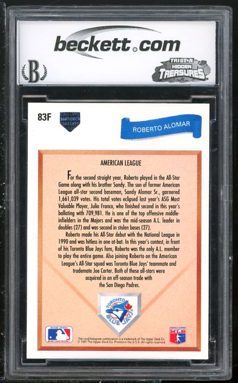 Roberto Alomar 1991 Upper Deck Final Edition #83F BGS BCCG 9 (Read Description) Image 2