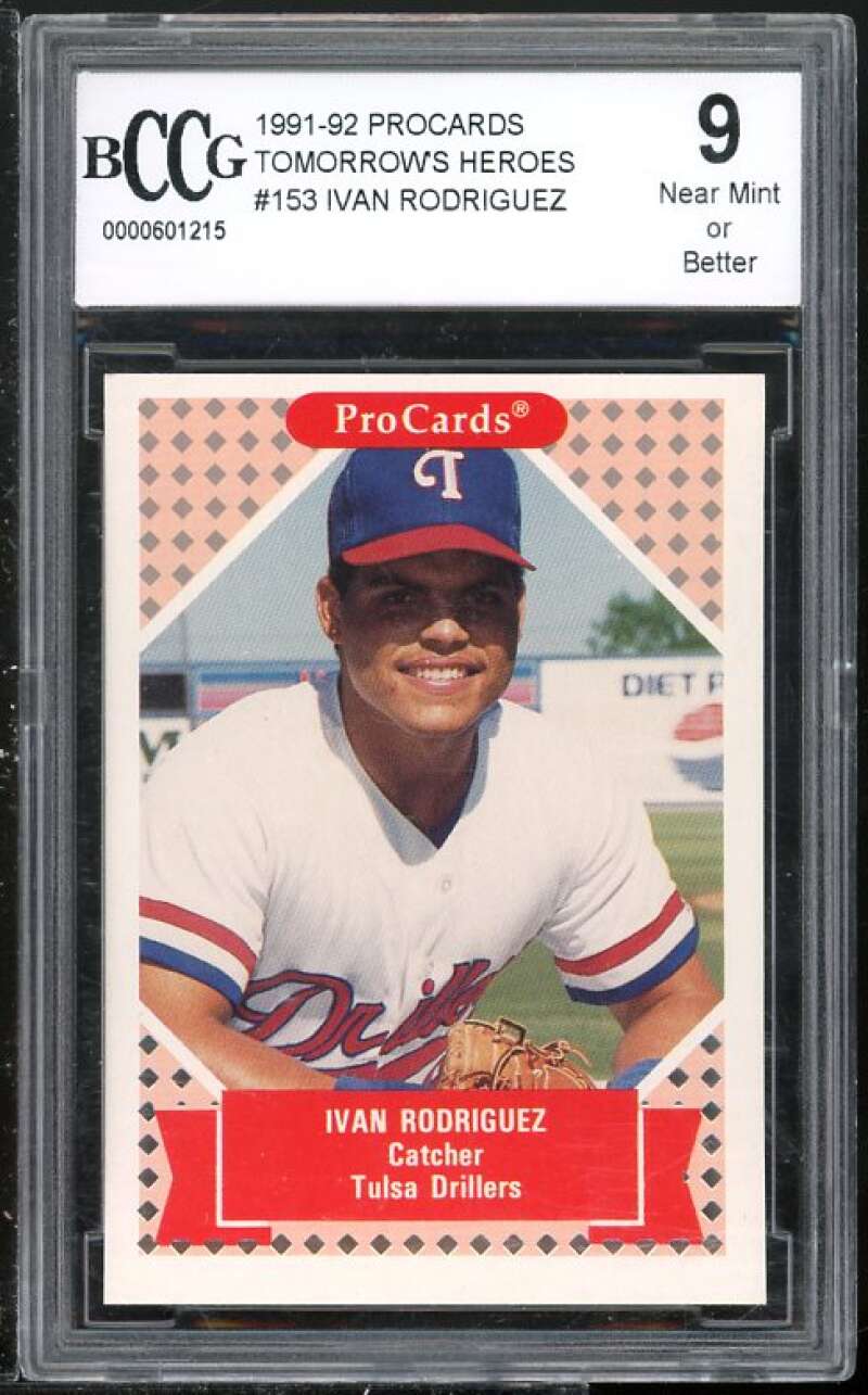 Ivan Rodriguez Rookie Card 1991 ProCards TH #153 BGS BCCG 9 (Read Description) Image 1