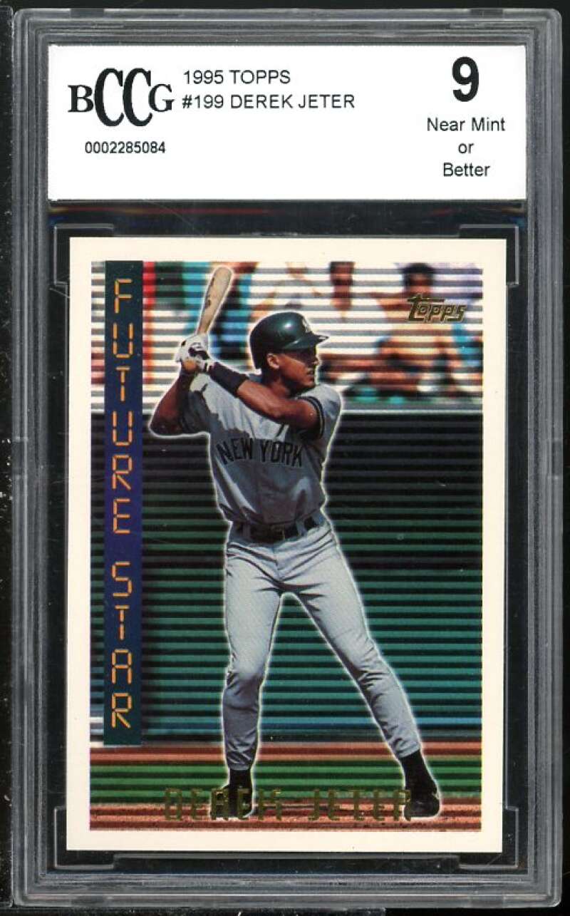 Derek Jeter Card 1995 Topps #199 BGS BCCG 9 (Read Description) Image 1