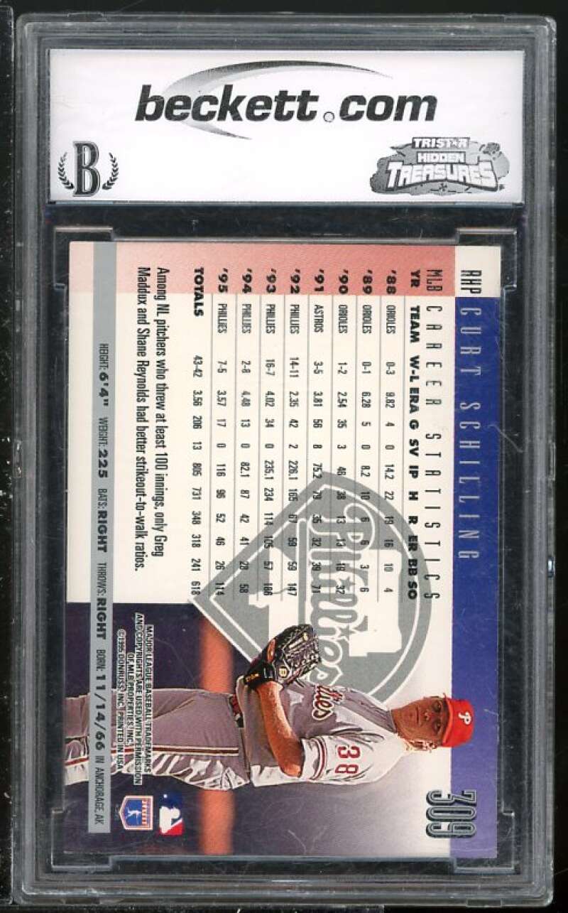 Curt Schilling Card 1996 Donruss #309 BGS BCCG 9 (Read Description) Image 2