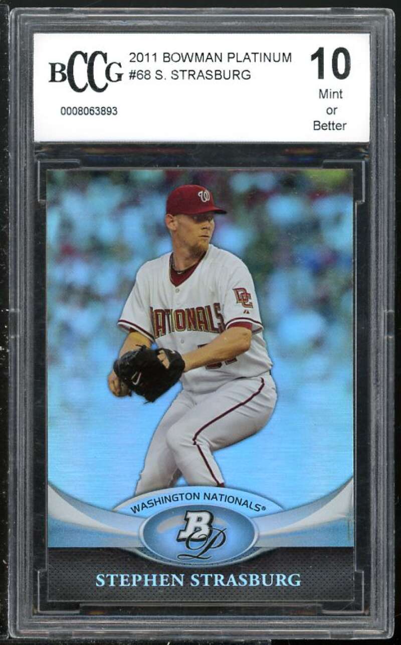 Stephen Strasburg Card 2011 Bowman Platinum #68 BGS BCCG 10 (Read Description) Image 1