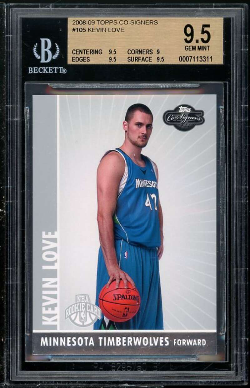 Kevin Love Rookie Card 2008-09 Topps Co-Signers #105 BGS 9.5 (Read Description) Image 1