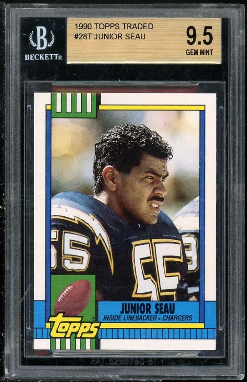 Junior Seau Rookie Card 1990 Topps Traded #28T BGS 9.5 (Read Description) Image 1