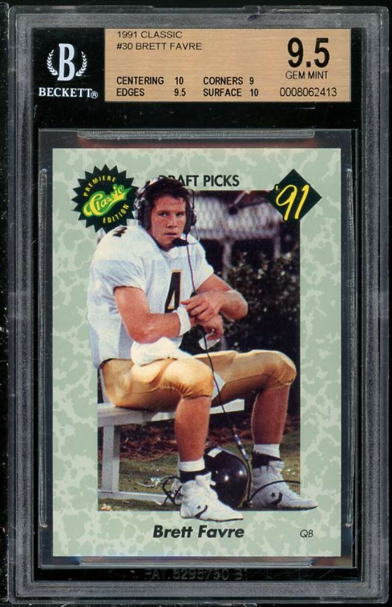 Brett Favre Rookie Card 1991 Classic #30 BGS 9.5 (Read Description) Image 1