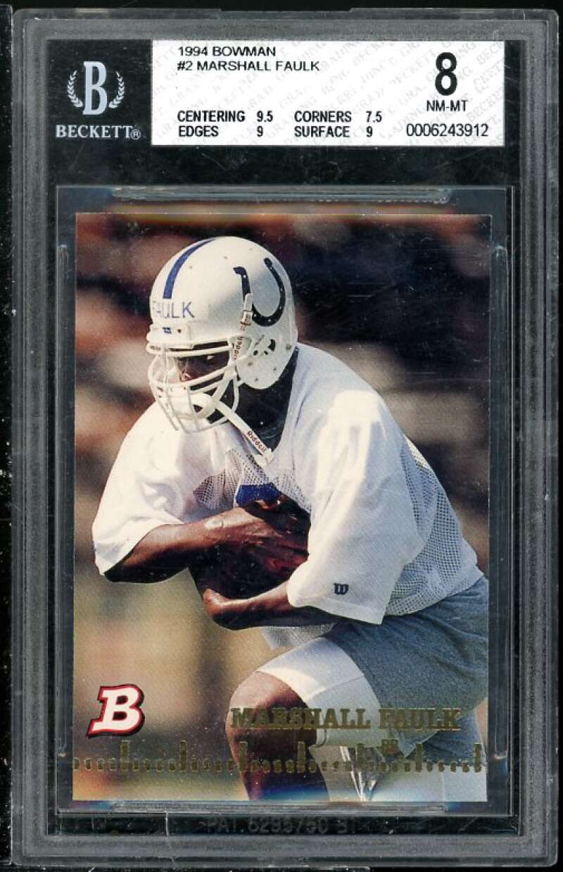 Marshall Faulk Rookie Card 2004 Bowman #2 BGS 8 (Read Description) Image 1