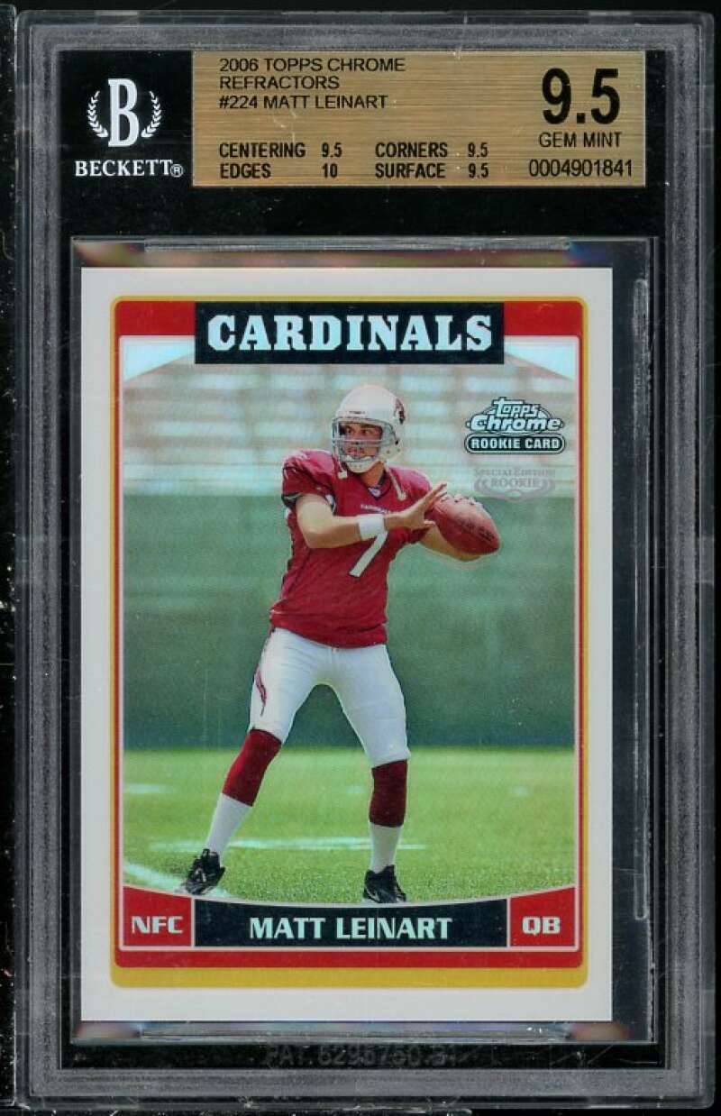 Matt Leinart Rookie 2006 Topps Chrome Refractor #224 BGS 9.5 (Read Description) Image 1