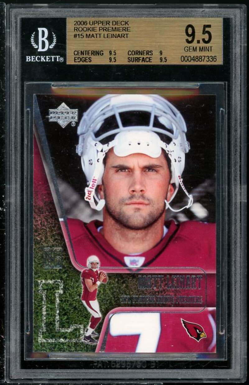 Matt Leinart 2006 Upper Deck Rookie Premiere #15 BGS 9.5 (Read Description) Image 1