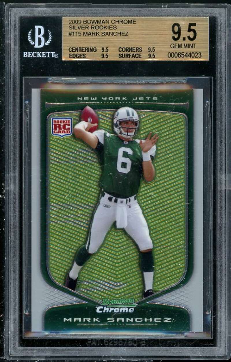 Mark Sanchez Rookie 2009 Bowman Chrome Silver #115 BGS 9.5 (Read Description) Image 1