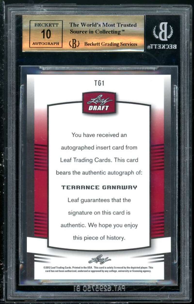 Terrance Ganaway Rookie 2012 Leaf Metal Draft #TG1 BGS 9.5 (Read Description) Image 2