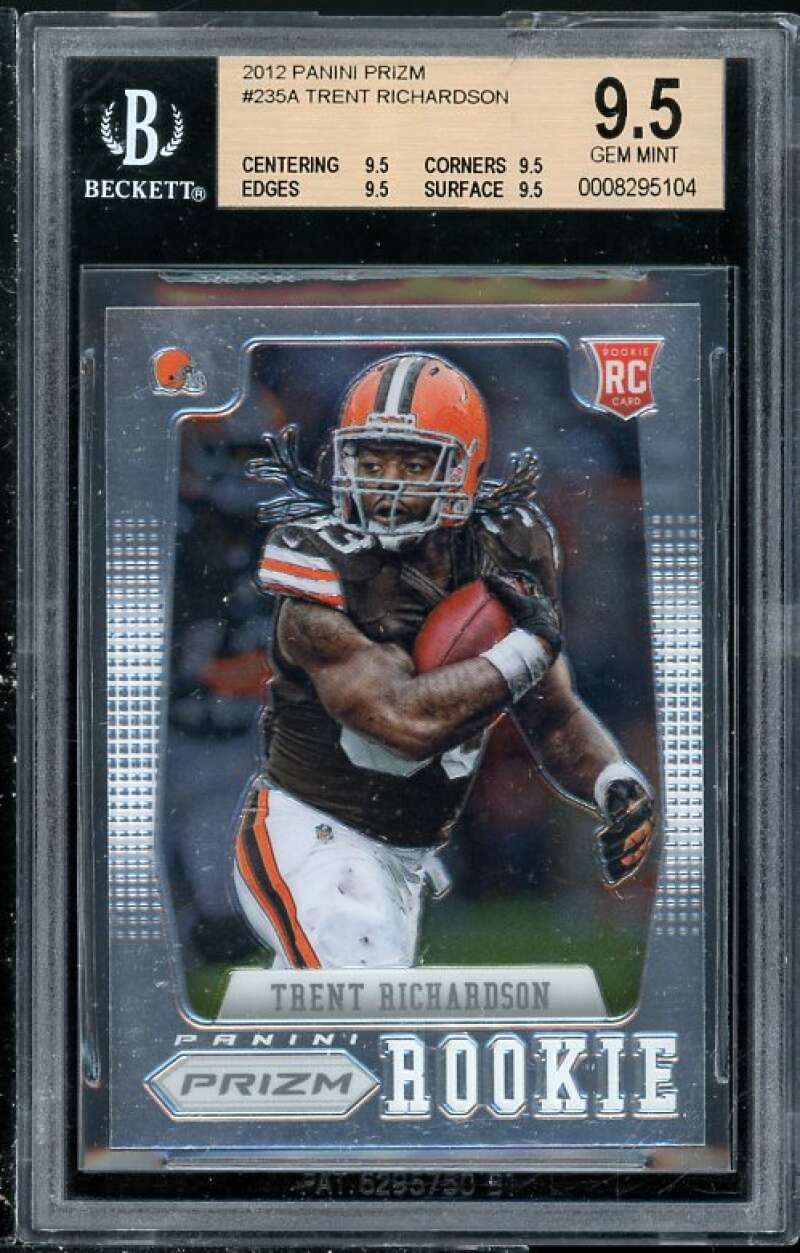 Trent Richardson Rookie Card 2012 Panini Prizm #235A BGS 9.5 (Read Description) Image 1