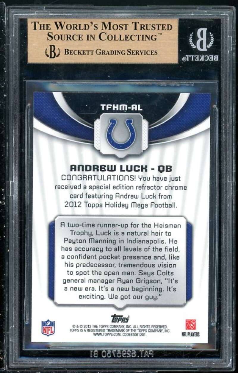 Andrew Luck 2012 Topps Rookie Refractors #TFHMAL BGS 9.5 (Read Description) Image 2