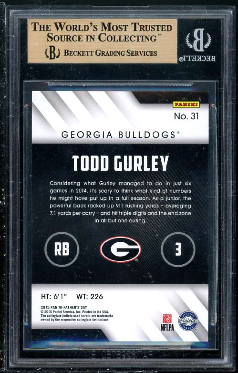 Todd Gurley Rookie Card 2015 Panini Father's Day #31B BGS 9.5 (Read Description) Image 2