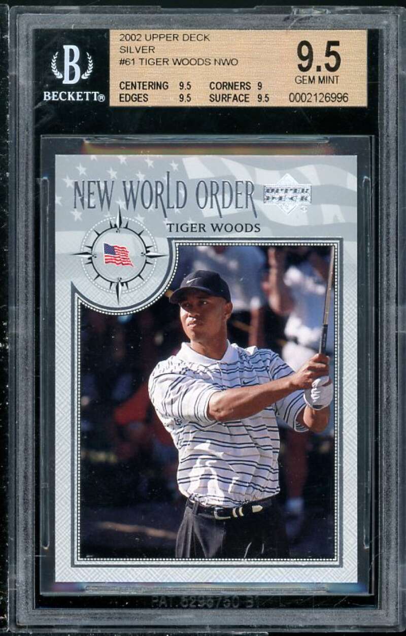 Tiger Woods Card 2002 Upper Deck Silver #61 BGS 9.5 (Read Description) Image 1