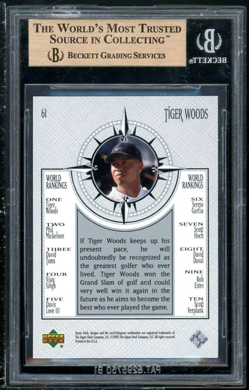 Tiger Woods Card 2002 Upper Deck Silver #61 BGS 9.5 (Read Description) Image 2