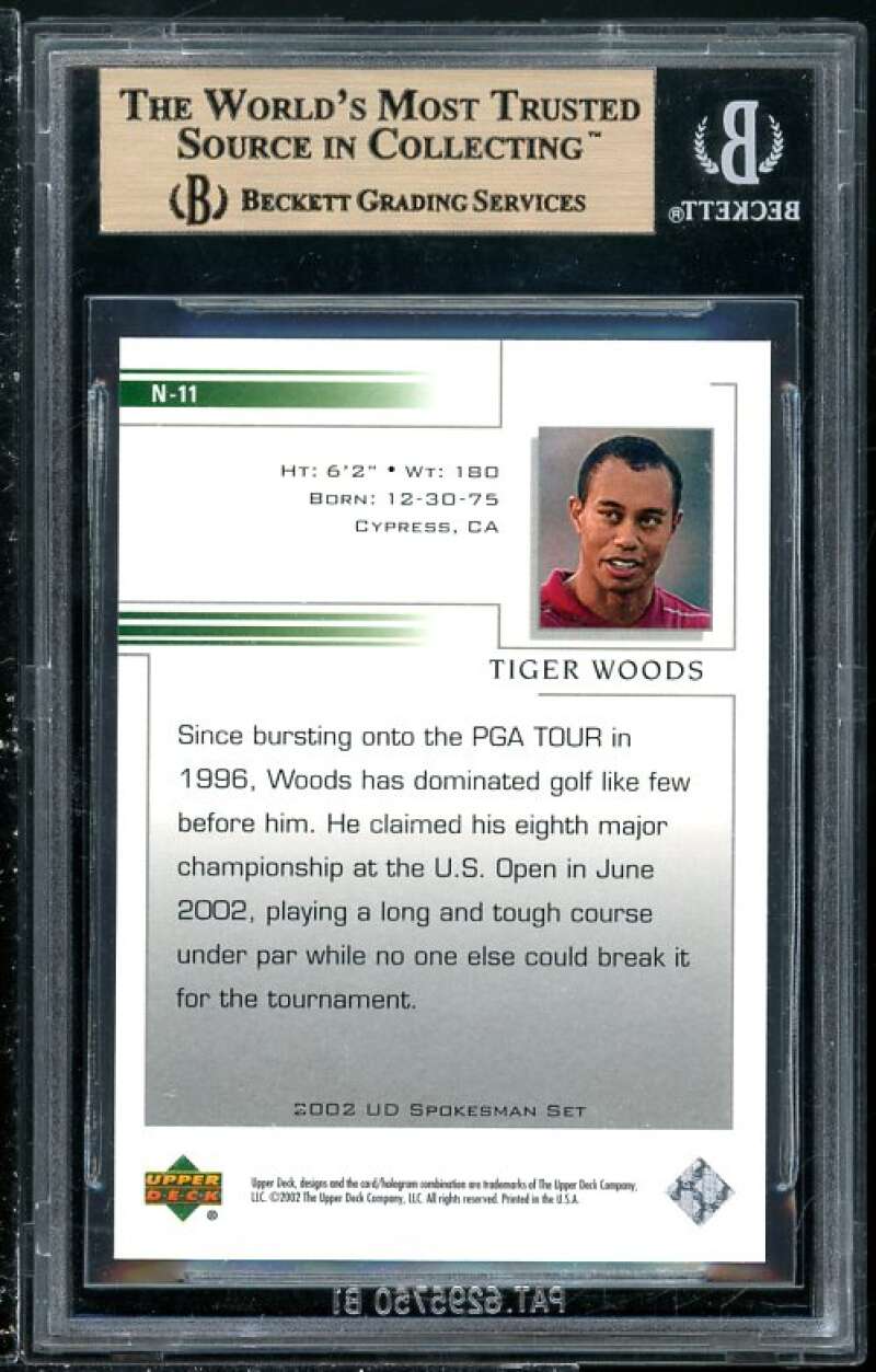 Tiger Woods 2002 Upper Deck National Convention #N11 BGS 9.5 (Read Description) Image 2