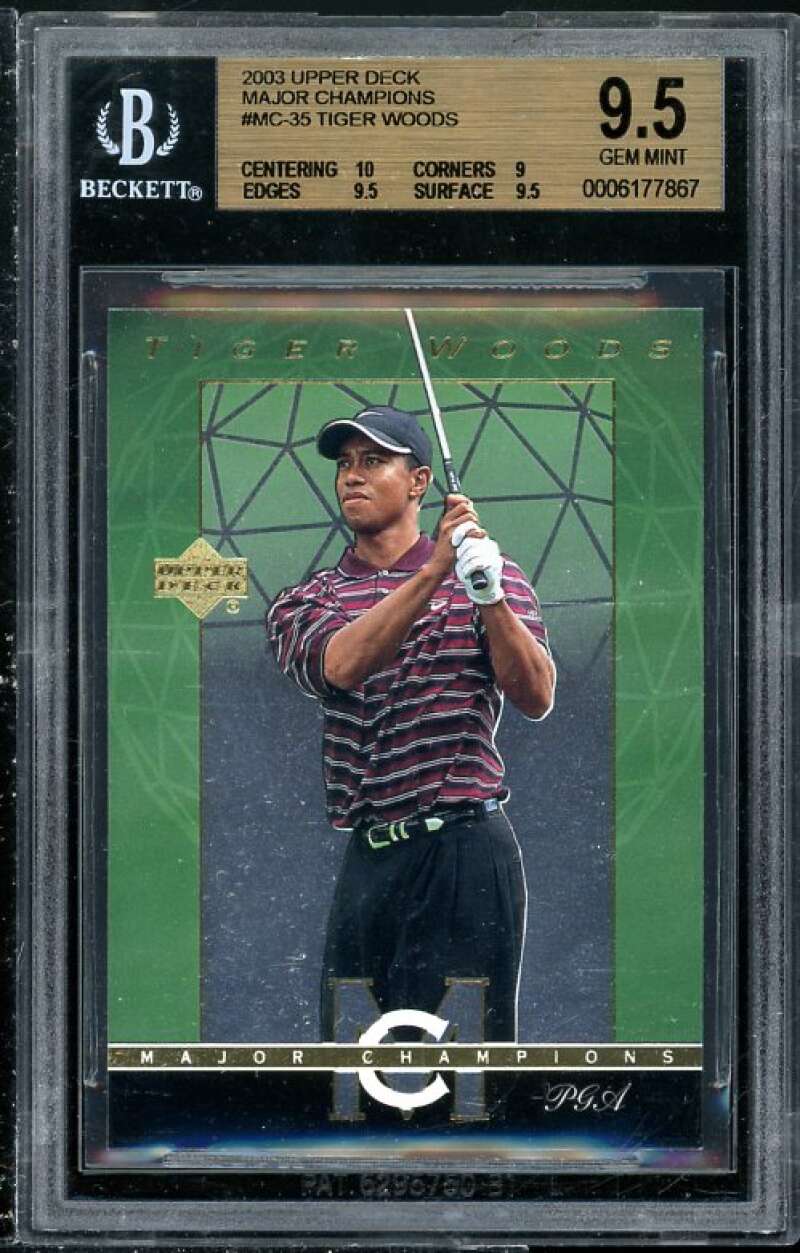 Tiger Woods 2003 Upper Deck Major Champions #MC-35 BGS 9.5 (Read Description) Image 1