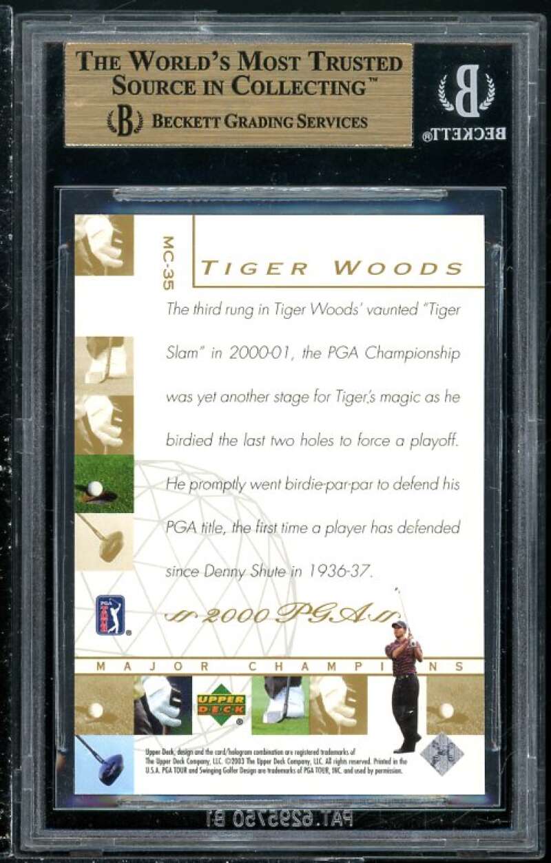 Tiger Woods 2003 Upper Deck Major Champions #MC-35 BGS 9.5 (Read Description) Image 2