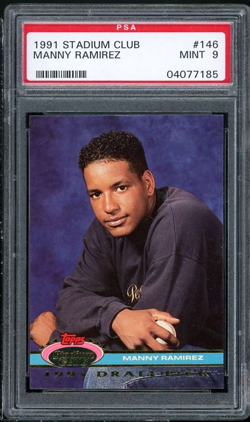 Manny Ramirez Rookie Card 1992 Stadium Club Dome #146 PSA 9 (Read Description) Image 1