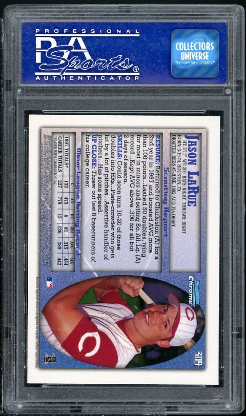 Jason LaRue Rookie Card 1998 Bowman Chrome #309 PSA 10 (Read Description) Image 2