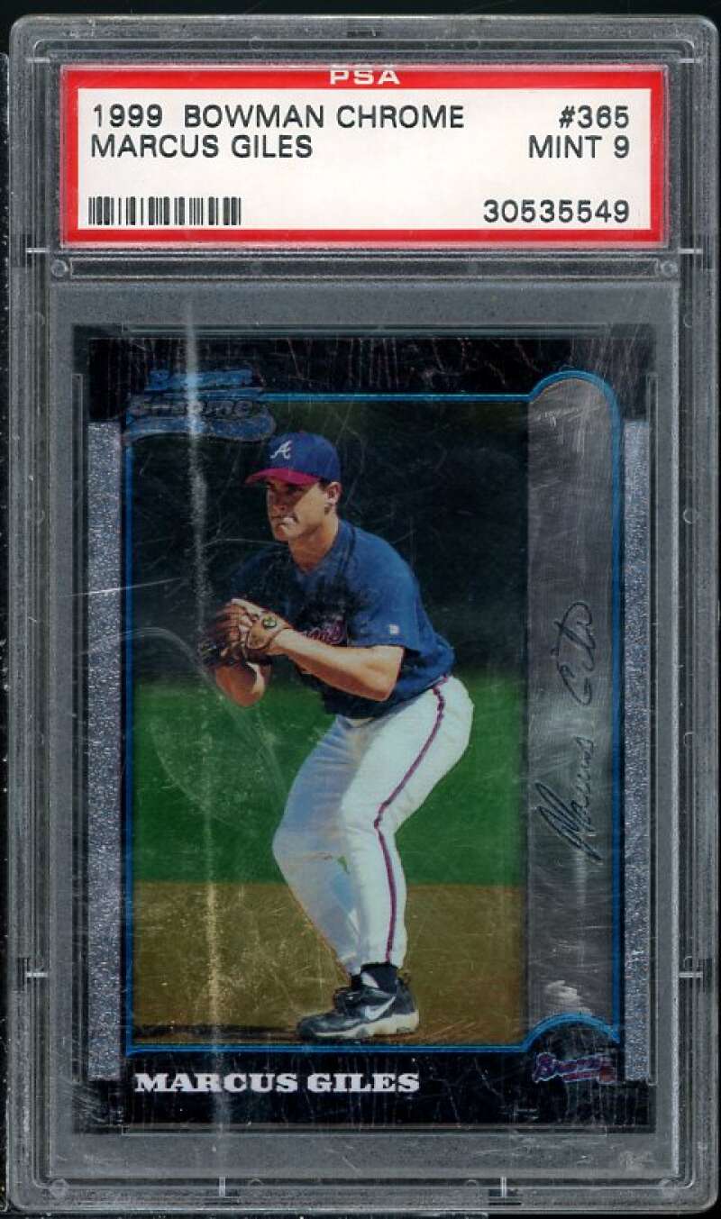 Marcus Giles Rookie Card 1999 Bowman Chrome #365 PSA 9 (Read Description) Image 1