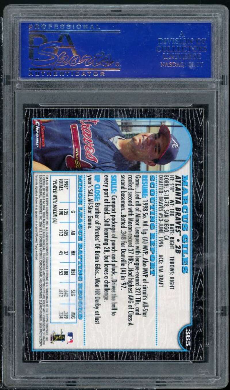 Marcus Giles Rookie Card 1999 Bowman Chrome #365 PSA 9 (Read Description) Image 2