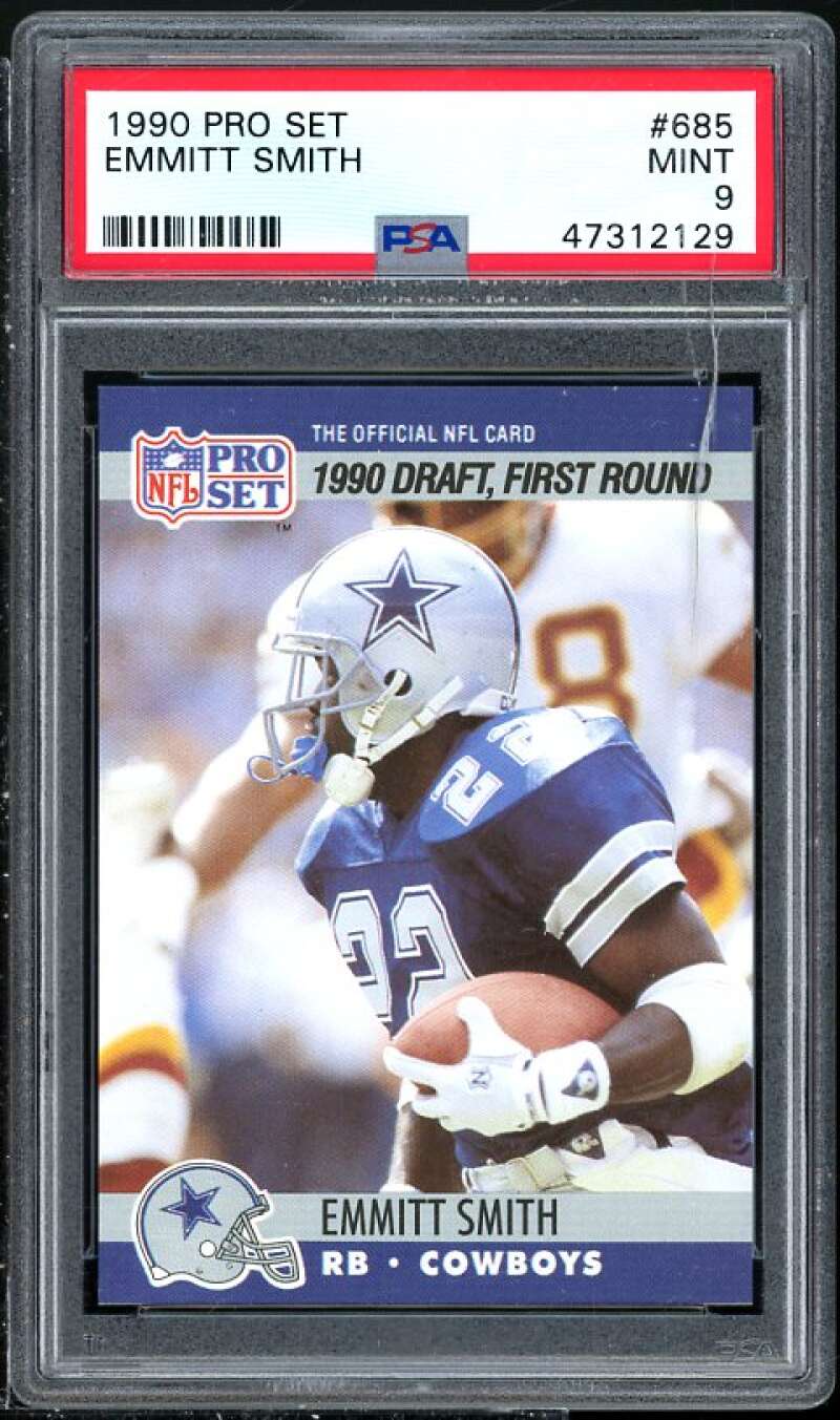 Emmitt Smith Rookie Card 1990 Pro Set #685 PSA 9 (Read Description) Image 1