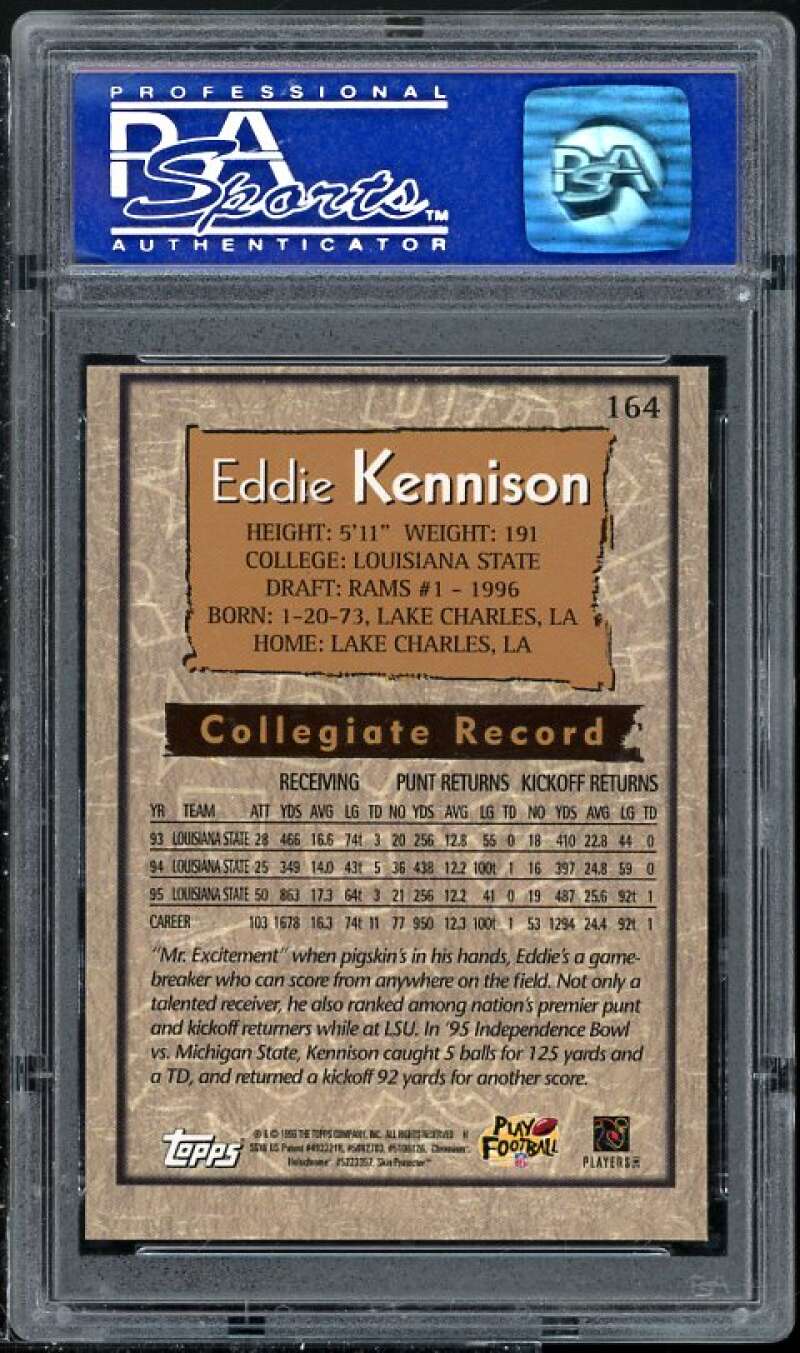 Eddie Kennison Rookie Card 1996 Topps Chrome #164 PSA 8 (Read Description) Image 2