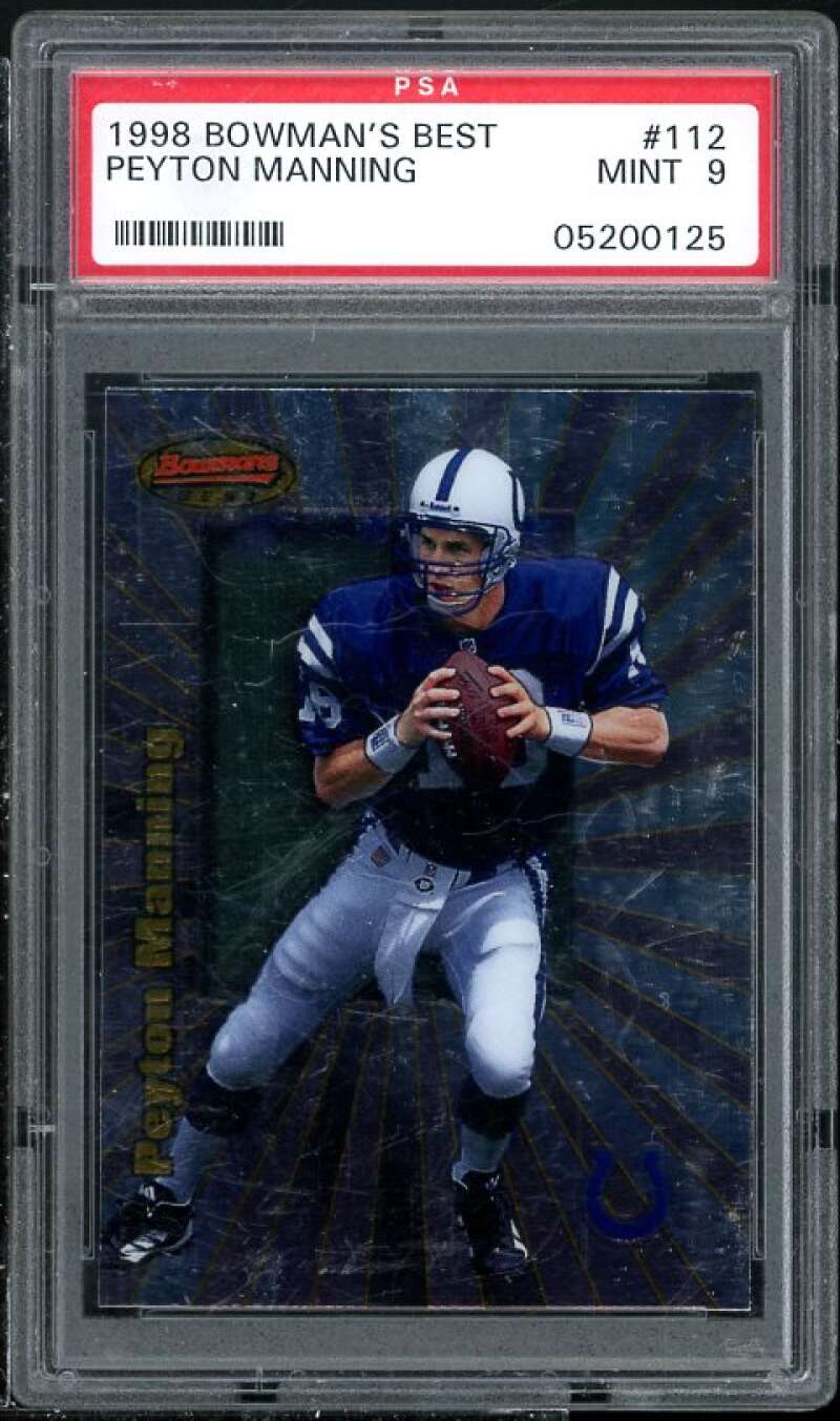 Peyton Manning Rookie Card 1998 Bowman's Best #112 PSA 9 (Read Description) Image 1