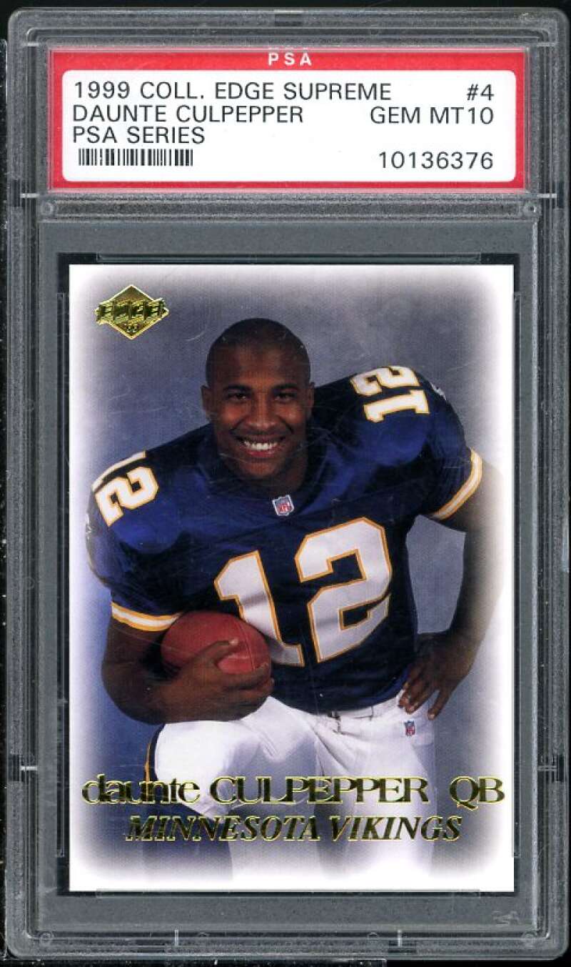 Daunte Culpepper Rookie Card 1999 CE Supreme #4 PSA 10 (Read Description) Image 1