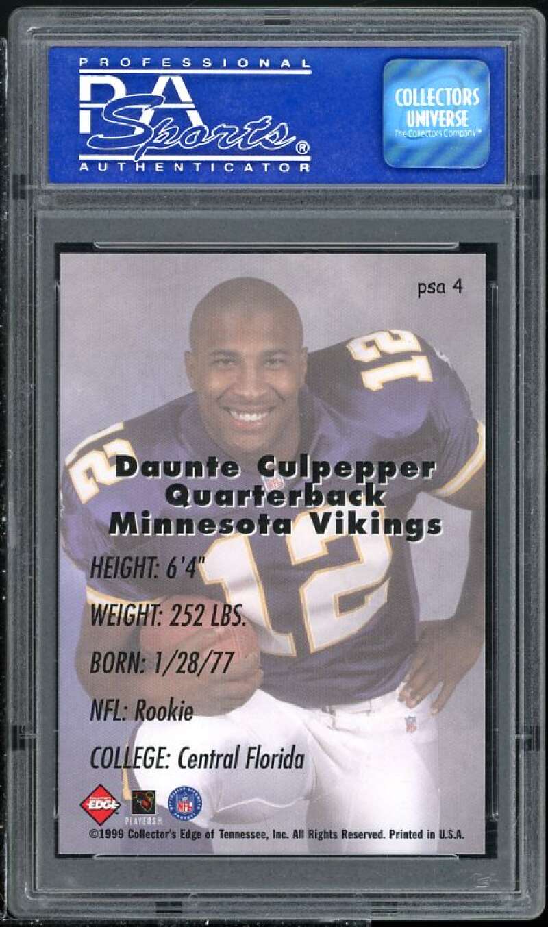 Daunte Culpepper Rookie Card 1999 CE Supreme #4 PSA 10 (Read Description) Image 2