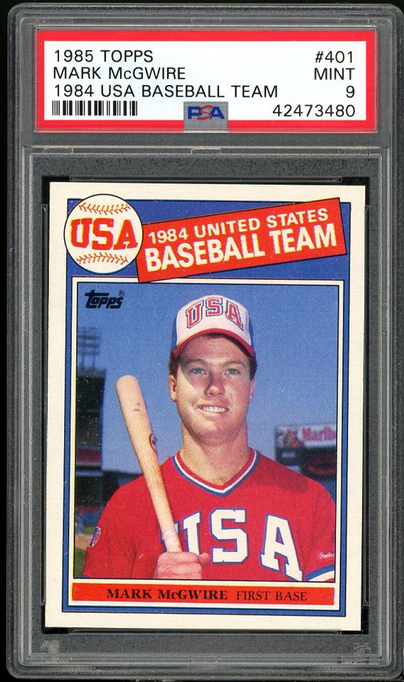 Mark Mcgwire Rookie Card 1985 Topps #401 PSA 9 Image 1