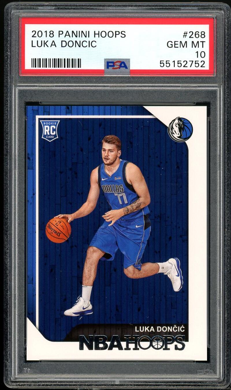 Luka Doncic Rookie Card 2018-19 Hoops #268 PSA 10 Image 1
