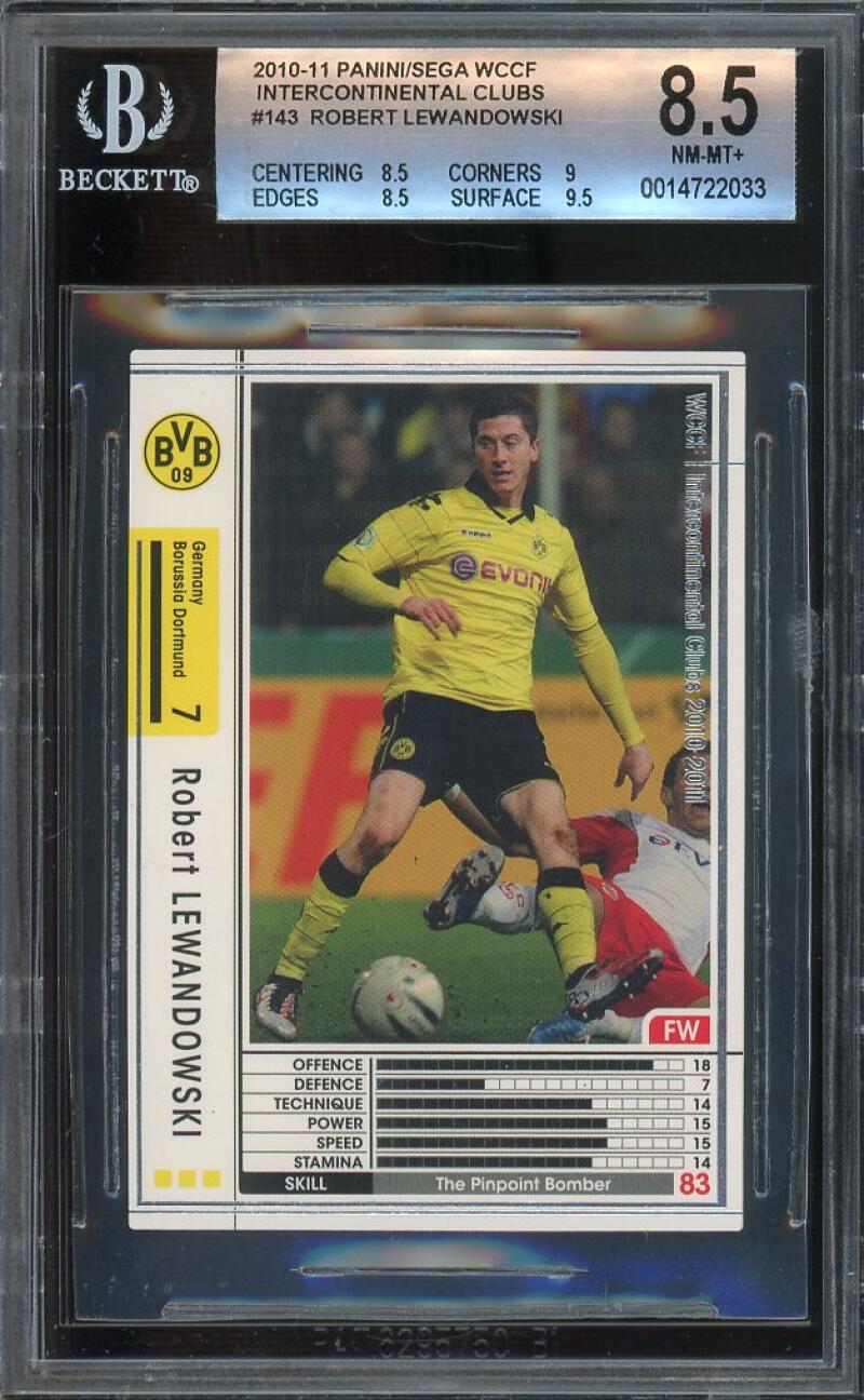 2010-11 Panini /Sega WCCF Intercontinental Clubs # 143 Robert Lewandowski BGS 8.5 Image 1