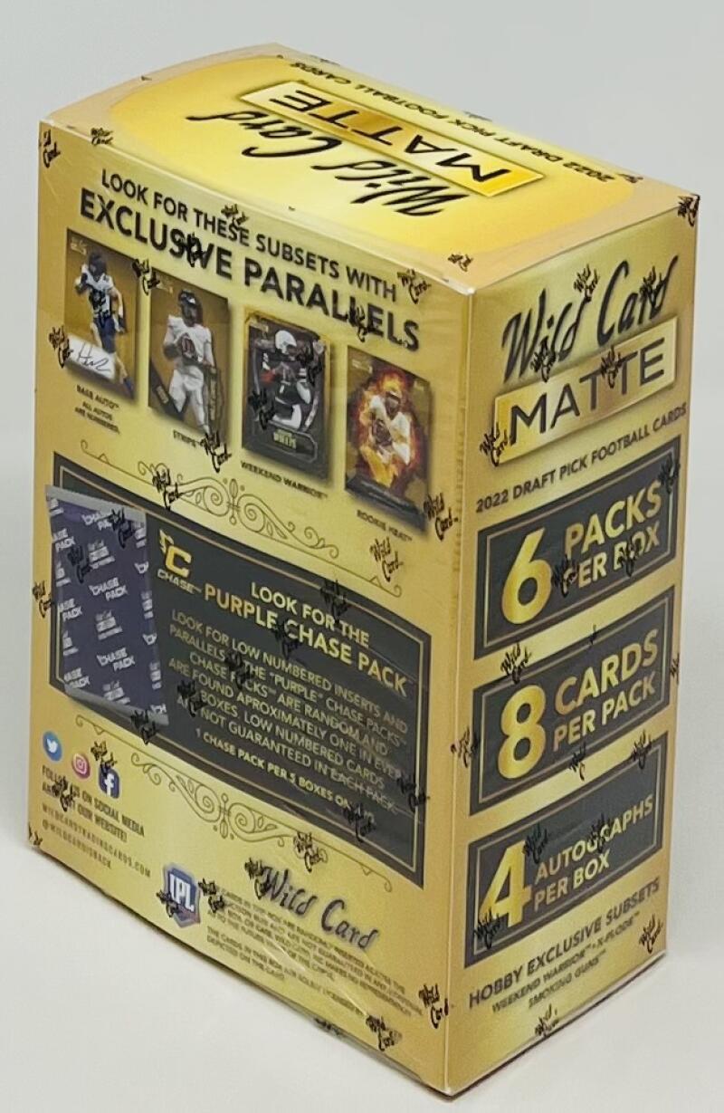 2022 Wild Card Matte Draft Pick Football Hobby Mega Box Purple Chase Pack Image 3
