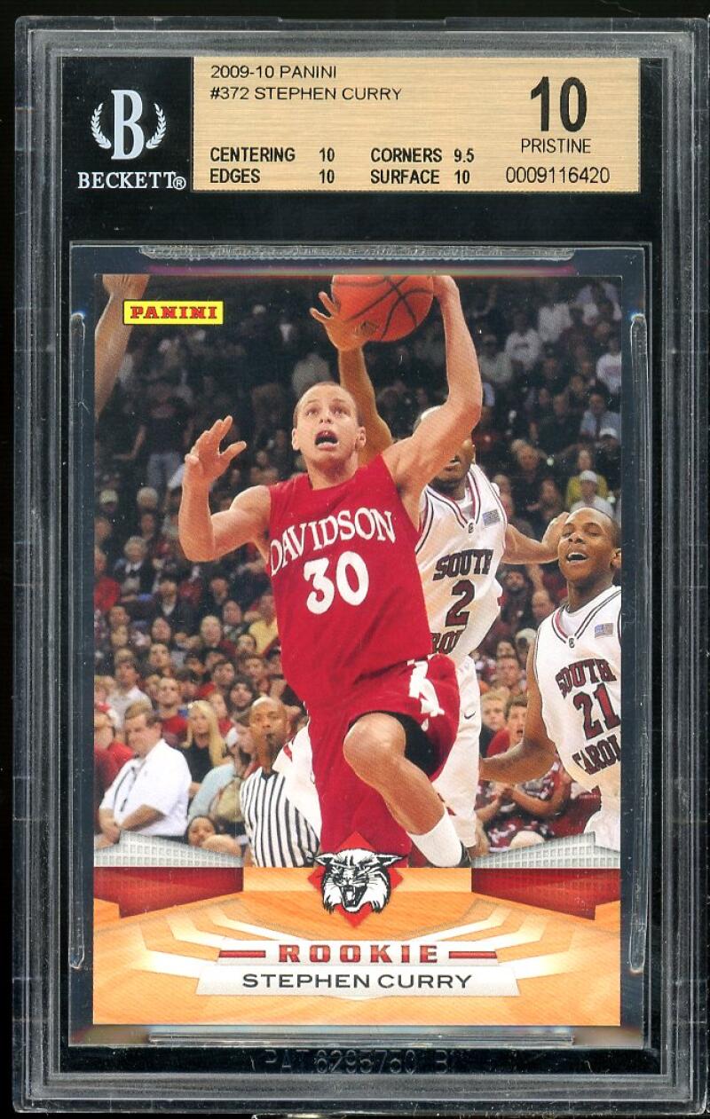 Stephen Curry Rookie Card 2009-10 Panini #372 (pop 5) BGS (PRISTINE) 10 Image 1