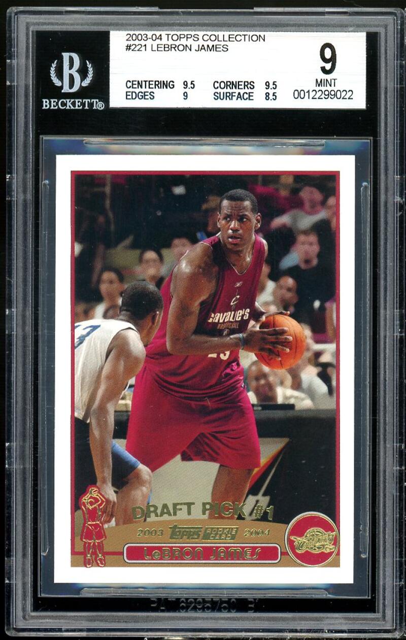 Lebron James Rookie Card 2003-04 Topps Collection #221 BGS 9 (9.5 9.5 9 8.5) Image 1