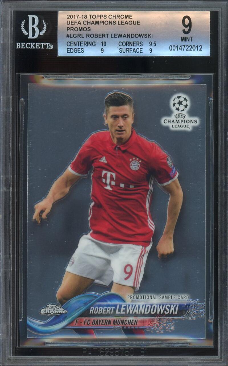 2017-18 Topps Chrome UEFA Champions League Promo # LGRL Robert Lewandowski BGS 9 Image 1