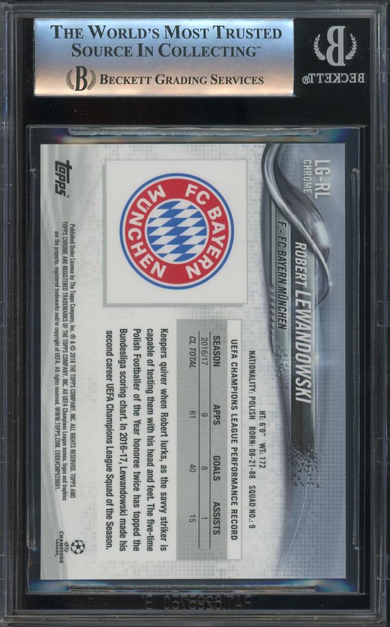 2017-18 Topps Chrome UEFA Champions League Promo # LGRL Robert Lewandowski BGS 9 Image 2