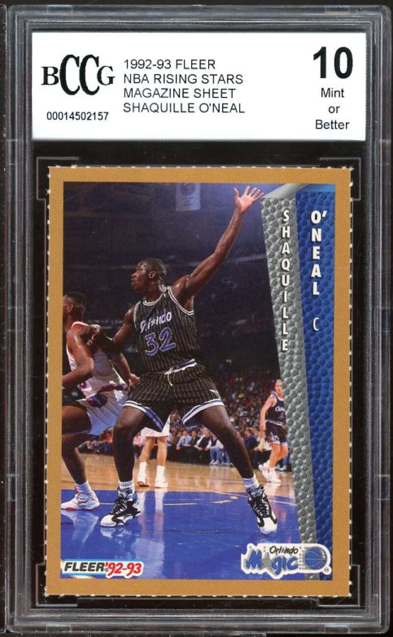 1992-93 Fleer NBA Rising Stars Magazine Sheet #nno Shaquille O'neal BGS BCCG 10+ Image 1